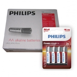Pack de 12 blister de Pilas alcalinas Philips AA X 4 unidades NNET
