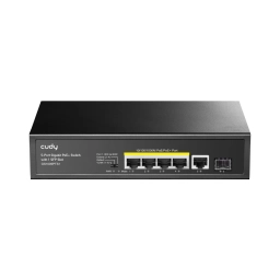 Switch Cudy 5 Puertos PoE Gigabit + 1 SFP Metlico