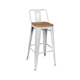Silla Alta Tolix Blanca Casiento De Madera NNET
