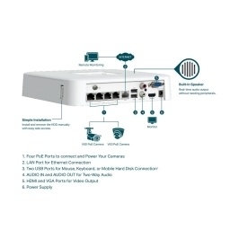 NVR TP-LINK VIGI NVR1104H-4P | 4 canales PoE+