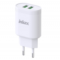 Cargador Inkax 2xUSB-A 12W 2.4A blanco