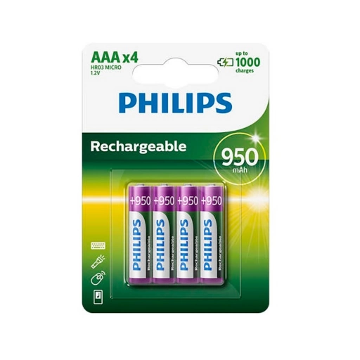Pilas Recargables Philips AAA 950mAh 