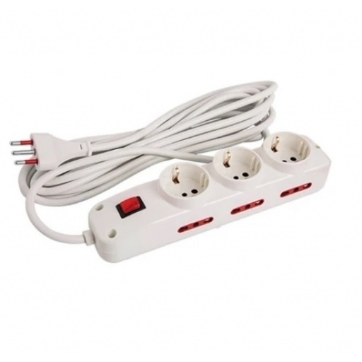 Alargue 3 metros 3xSchuko 6x3L a ficha 3L Conatel NNET