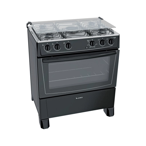 Cocina a Gas James 5 Hornallas C 150 B Negro