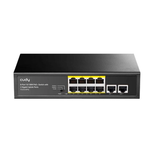 Switch Cudy 8 Puertos PoE+ 10/100Mbps + 2 Uplink Gigabit