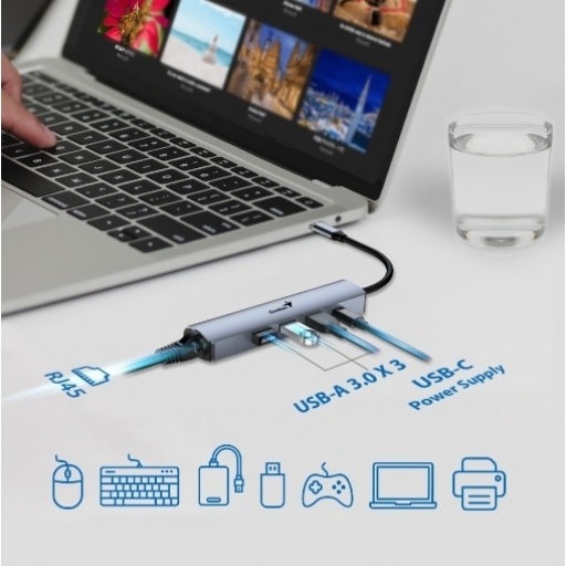 HUB GENIUS USB-C A USB-A Y RJ-45 NNET