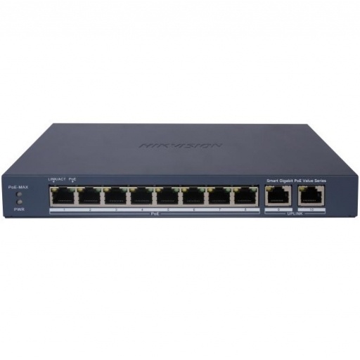 Switch PoE Hikvision 10 puertos gigabit 60w admin. NNET