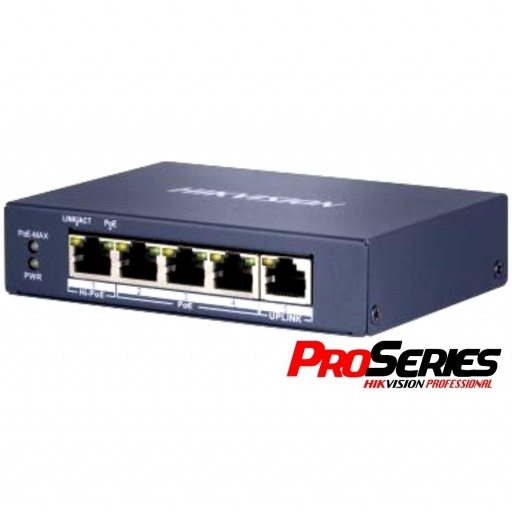 Switch PoE Hikvision PRO 5 puertos gigabit 60w NNET