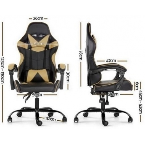Silla Gamer Lumax ROM negro/dorado NNET