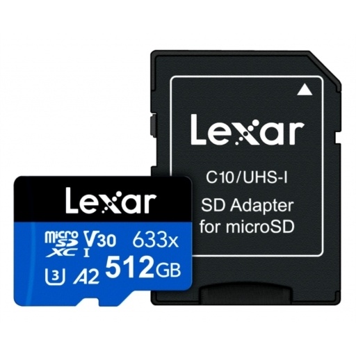 Memoria microSDXC Lexar 512GB 633x UHS-I Blue Series NNET