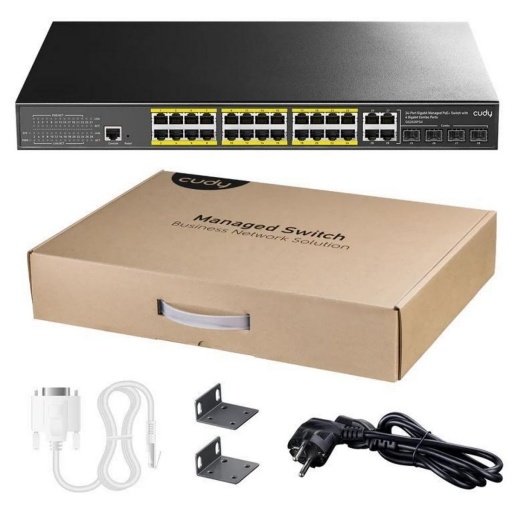 Switch Cudy 24 Puertos POE+ Gigabit y 4 Sfp 300w NNET