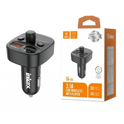 Cargador auto Inkax USB-Ax2 3.1a 15w MP3 / FM / BT NNET