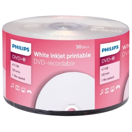 DVD-R 16X Philips 120min 4.7GB Printables NNET