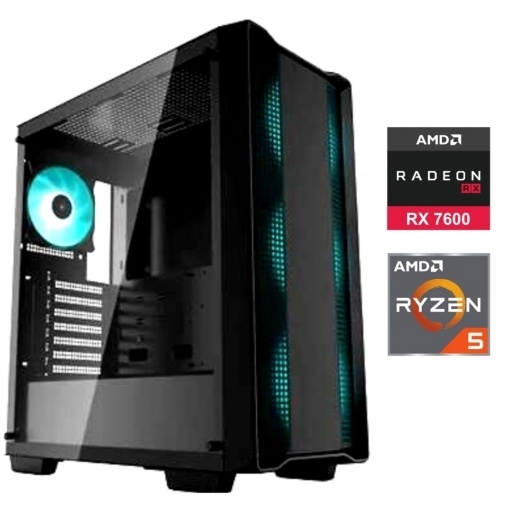 Equipo Gamer Ryzen 5 5600X, 16GB, 1TB NVMe, RX7600 CL 8GO NNET