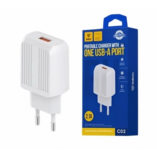Cargador Inkax USB-A 2.1a blanco NNET