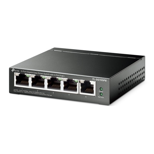 Switch TP-LINK TL-SG105PE | 5 Puertos Gigabit (4 Puertos PoE 802.3af / at PoE +) 