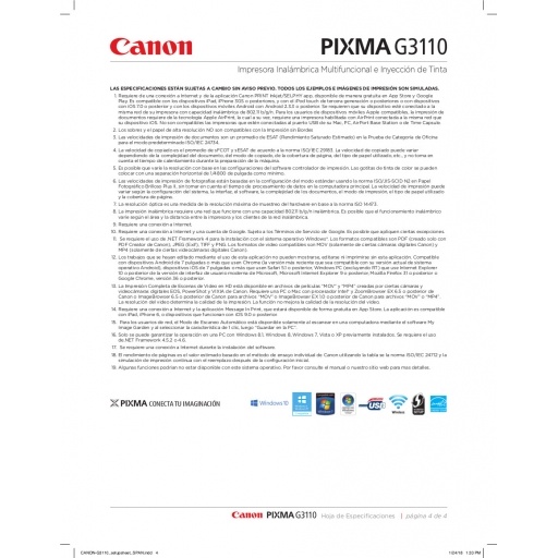 IMPRESORA CANON G3110