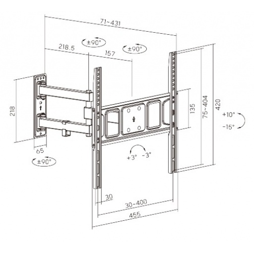 Soporte para TV lcd/led movil hasta 55'' / 35kg