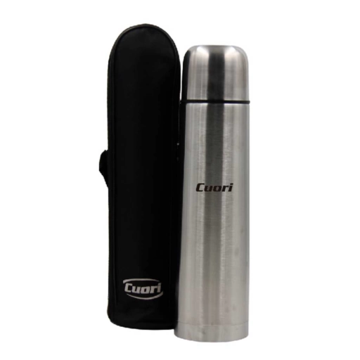 Termo Cuori Bala 1 Litro Acero Inoxidable Mate Con Funda