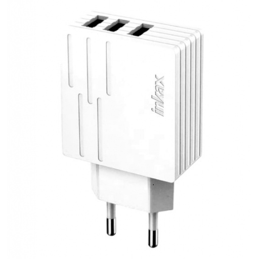 Cargador Inkax 3xUSB-A 28W 2.1A blanco