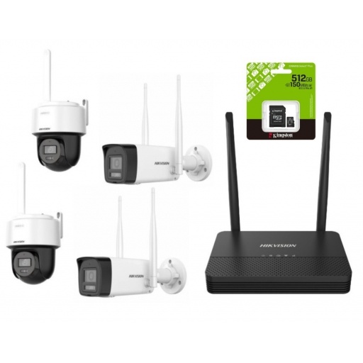 Combo Hikvision NVS Wifi 6 + 4 camaras 2MP + MicroSD 512GB