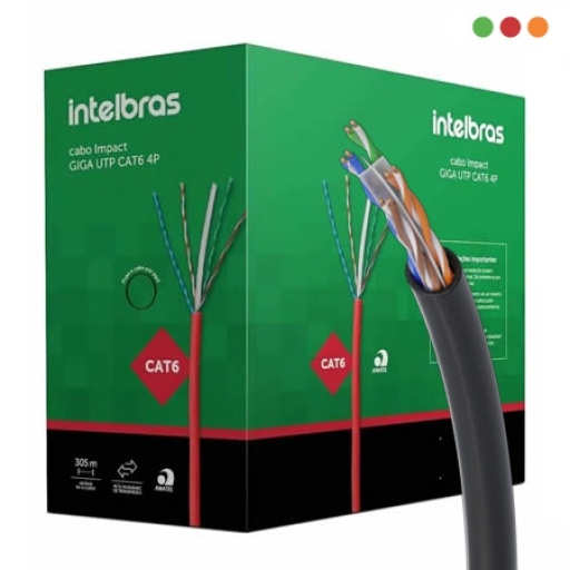 CABLE UTP | CAT6 | EXTERIOR | 305M | NEGRO | COBRE | INTELBRAS | IG6CPR