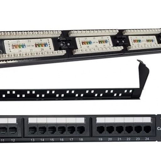 Racks - Patchera 24 P. 1U Cat 6 / Con organizador