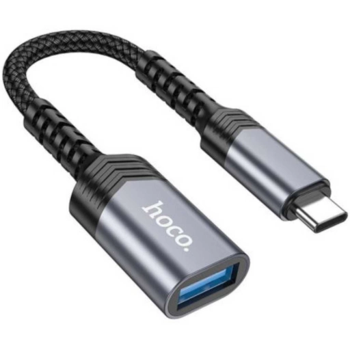 Adaptador Hoco UA24 USB-C A USB-A 3.0 Metal Grey
