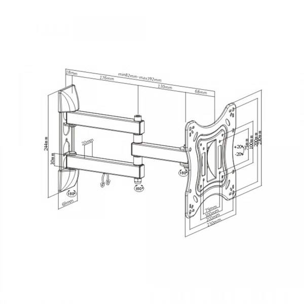 Inclinación  20 ° a -20°