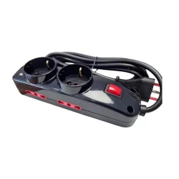 Alargue 3 Metros 2x Schuko 4 Tomas Bipaso