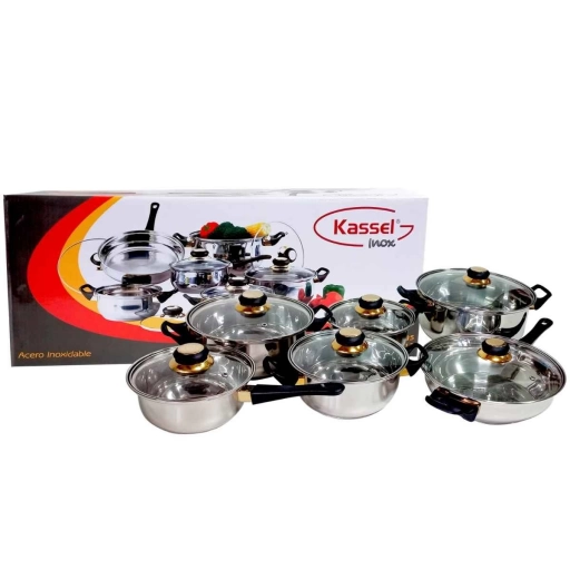 Bater�a de Cocina Kassel KS-Inox12 Acero Inoxidable 12 Piezas