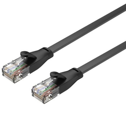 Cable Patchcord Unitek Cat 6 Chato 15m RJ45 Negro