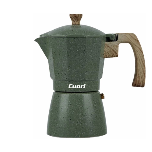 Cafetera Cuori Java 9 Tazas Italiana Aluminio Granito