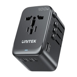 Cargador Universal Unitek 100W 4 USB-C PD 1 USB-A Viaje