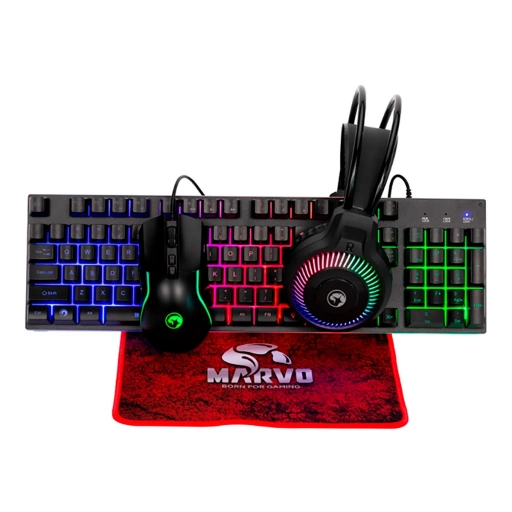 Combo Gamer Marvo CM416SP 4 en 1 Auriculares Mouse Mousepad y Teclado