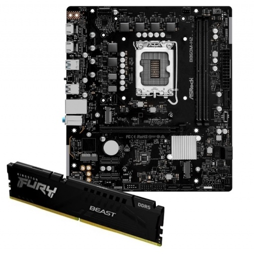 Combo Gamer Motherboard AsRock B860M-H2 + Memoria Ram Kingston 16GB DDR5
