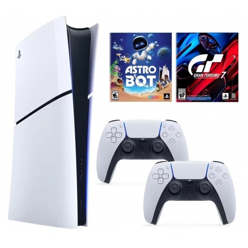 Consola Sony Playstation 5 Slim Digital con Joysticks DualSense + 2 Juegos