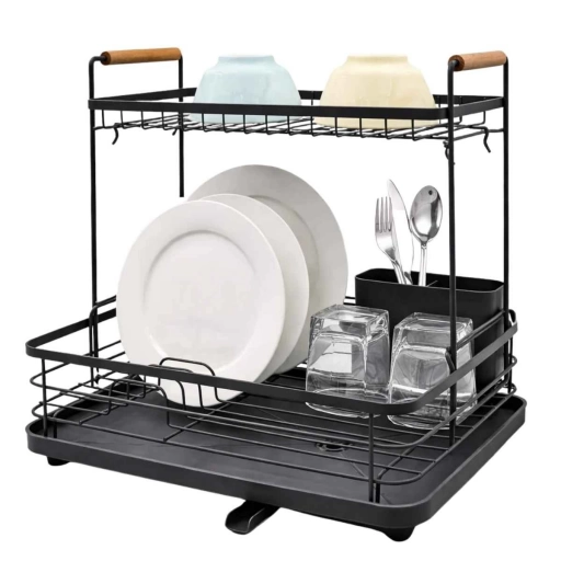 Escurridor de Platos Kassel KS-ESC2NM de 2 Niveles Negro