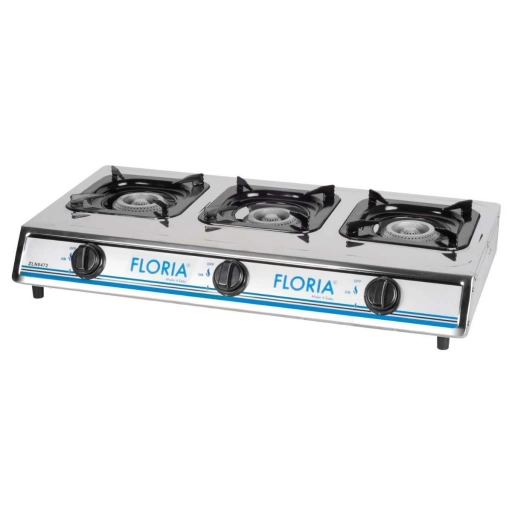 Anafe a Gas Floria ZLN8472 3 Hornallas Acero Inoxidable