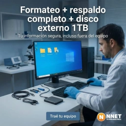 Servicio de formateo con respaldo y disco externo 1TB