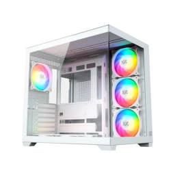 Gabinete Gamer XYZ TESSERACTX50-W Vidrio Templado RGB Blanco
