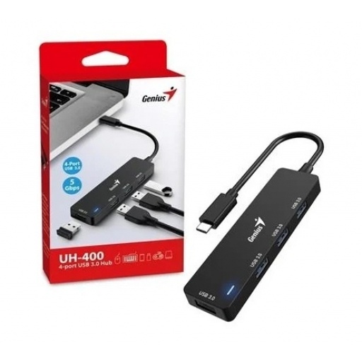 Hub Genius UH-400 USB-C a 4 Puertos USB-A 3.0