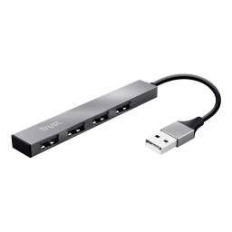 Hub USB 2.0 Trust Halyx 4 Puertos Aluminio