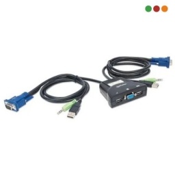 Mini Switch KVM Manhattan para 2 PCs