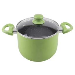 Olla Cuori Verde 18cm Cer�mica Antiadherente Con Tapa