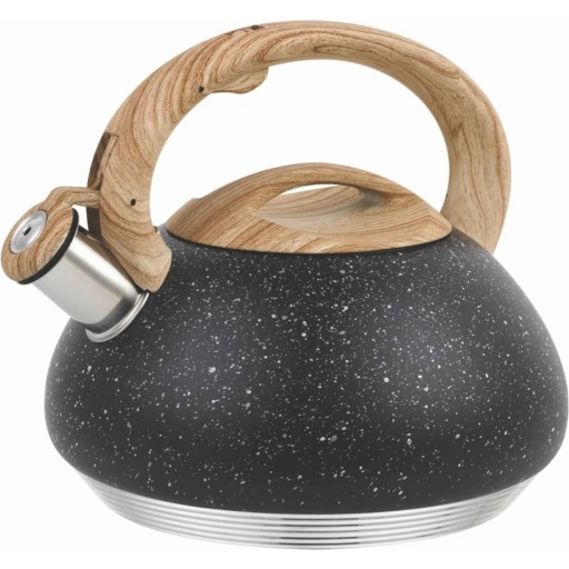 Pava Acero Inoxidable 3L Carpi Negro Marmolado con Silbato