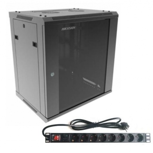 Rack Hikvision 12U + PDU de 8 Tomas