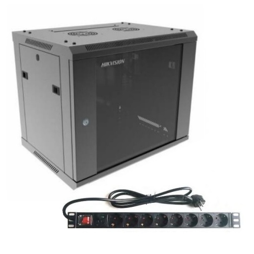Rack Hikvision 9U + PDU de 8 Tomas