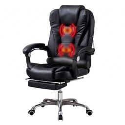 Silla Ejecutiva Miles Negra con Apoya Pies y Masaje
