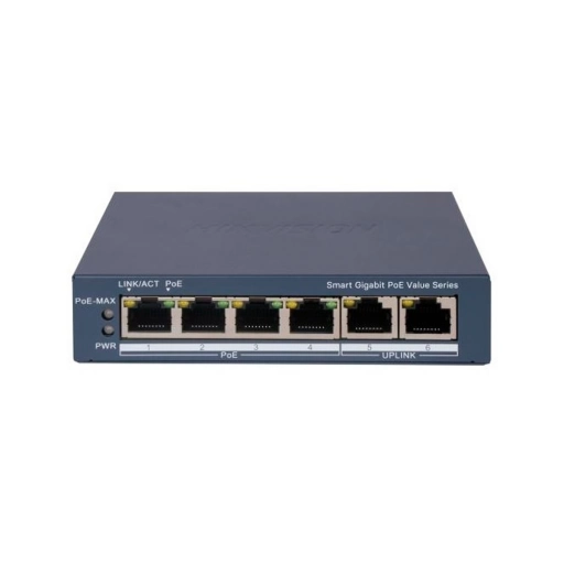 Switch PoE Hikvision con 6 Puertos Gigabit